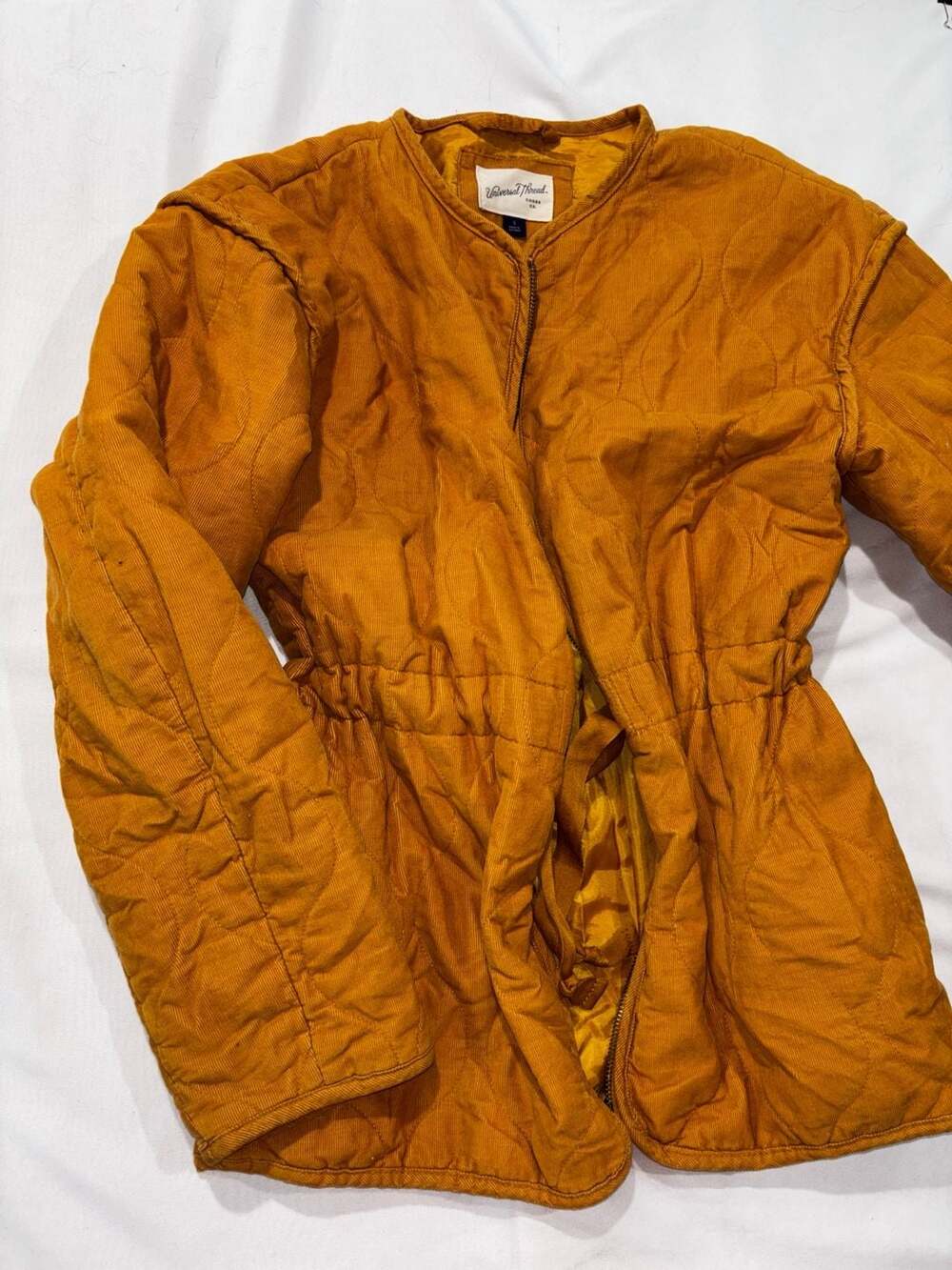 Universal Thread Quilted Corduroy Jacket Size S Mustard Yellow